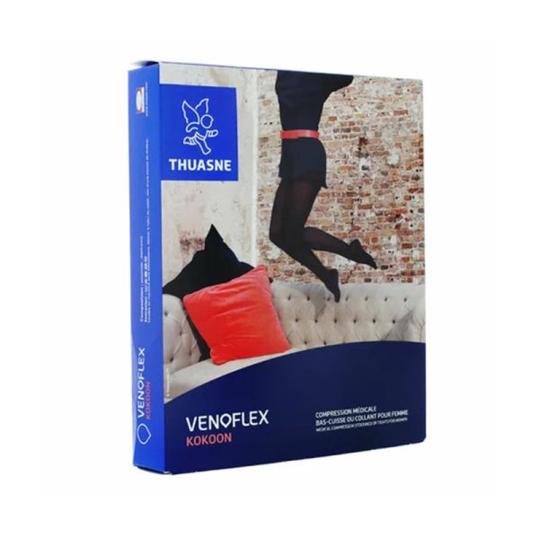 Панчохи компресійні Thuasne Venoflex Kokoon (20-36 мм.рт.ст.) з відкритим носком, чорні