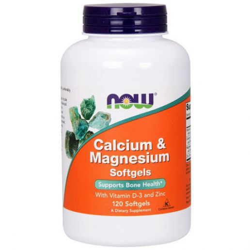 Now Calcium & Magnesium softgels Кальций и магний с витамином D и цинком