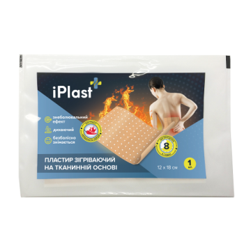 Пластир Зігріваючий IPlast на тканинній основі 12х18 мм