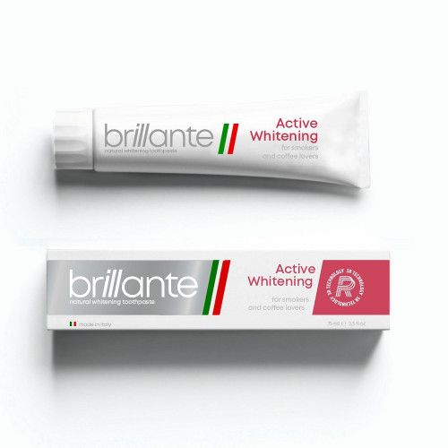 Зубна паста Brillante Active Whitening для курців та цінителів кави, 75 мл 