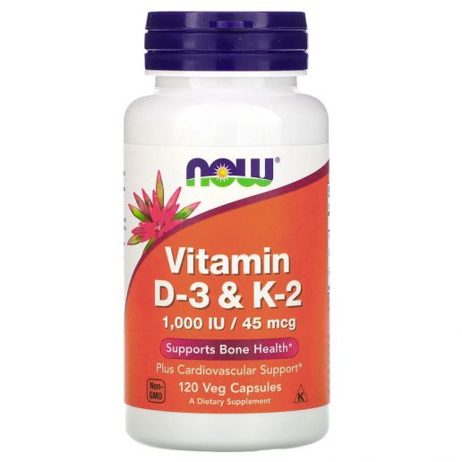 Now Vitamin D-3/К-2 1000 МО/45мкг Вітамін D-3 та К-2