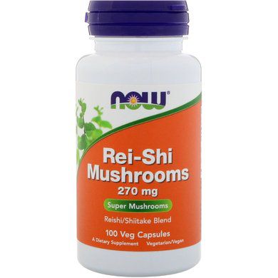 Now Rei-Shi Mushrooms 270 мг, Гриби Рейші та шиїтаке